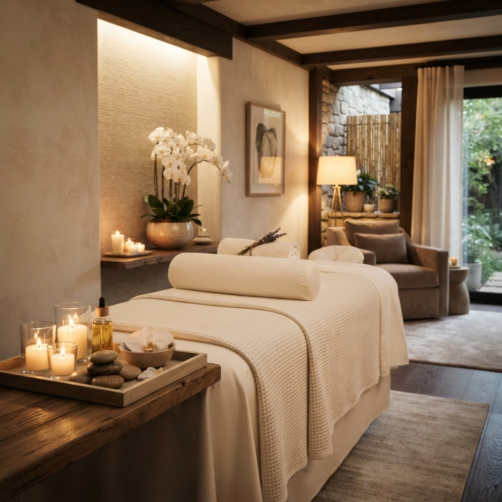 Serene massage treatment room at Apple Spa in Bedok Reservoir
