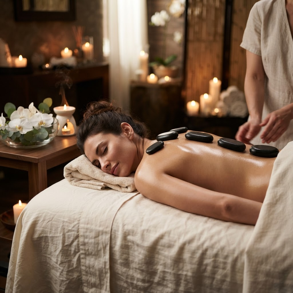 Hot Stone Massage treatment at Apple Spa in Bedok Reservoir